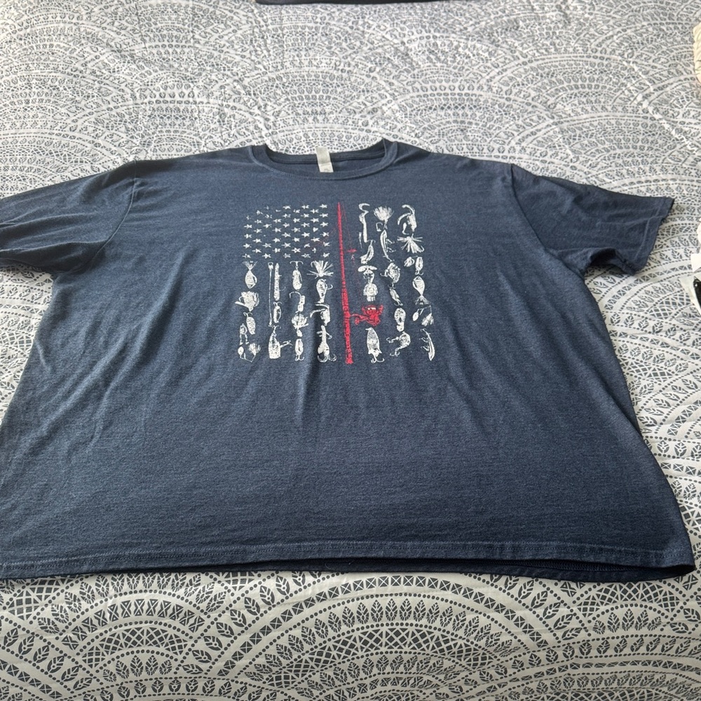 Jerzees Dark Blue Men's Tee with Graphic Design